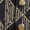 Navy Blue Triangular Patterned Jacket Set with Sequin Work